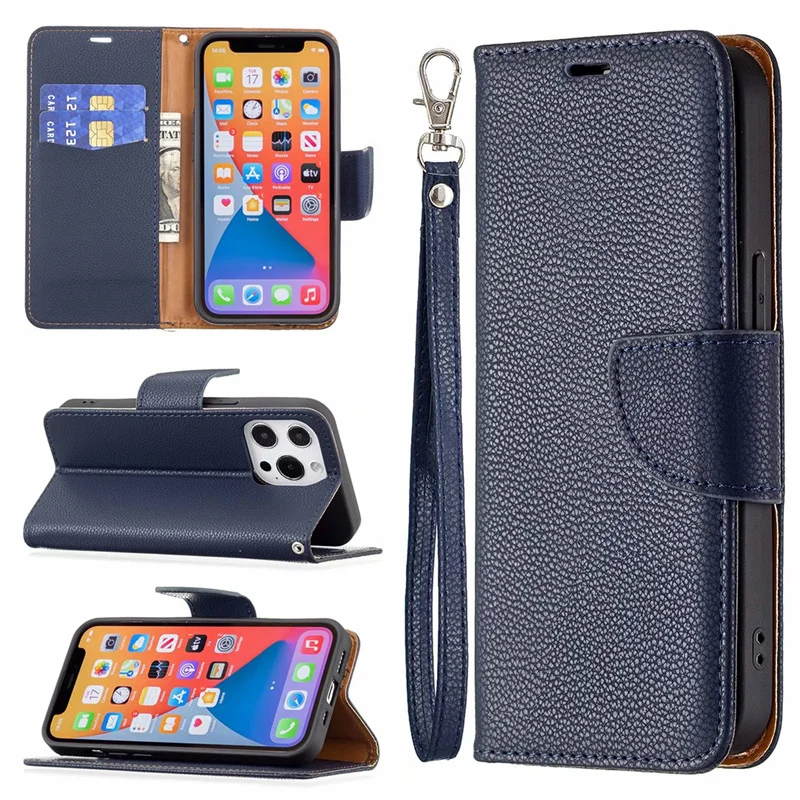 

For iPhone 13 Pro max 12 mini Case Advanced PU Flip Leather Wallet Cover Card Slot Kickstand Luxury Mobile Phone Protective Bag, 6 colors