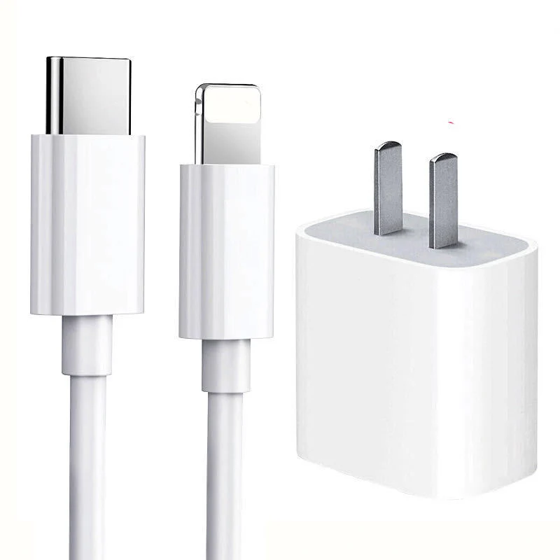 

Safe 2m wire 20w fast charging adapter plug mobile charger for iphone 12 pro, White