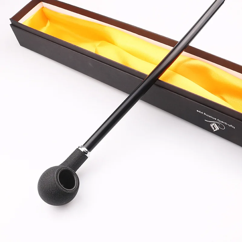 

Spot New Acrylic Long Rod Resin Wood Luxury Design Handmade Black Gift Boxed Smoking Pipe, Picture