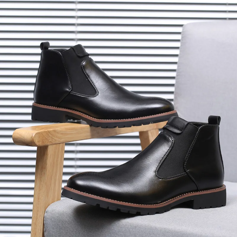 

Formal Dress Men's Ankle Boots Big Size British Style Man Boots Plus Size 38-48
