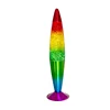 Promotional gift rocket glass bottle shape colorful glitter home hotel bar party restaurant decorate lava night led table lamp