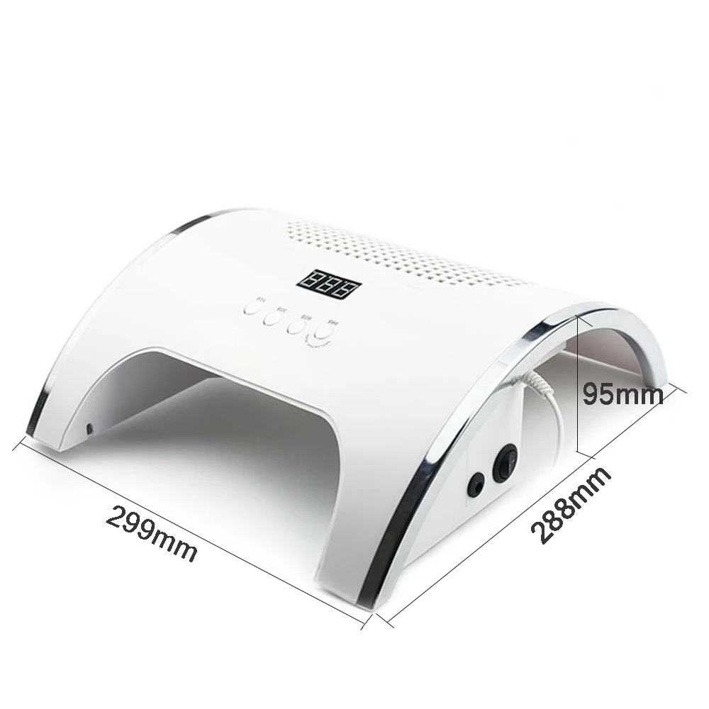 

2-In-1 80W UV LED Nail Polish Lamp Nail Gel Dryer Strong Power Nail Dust Collector, White