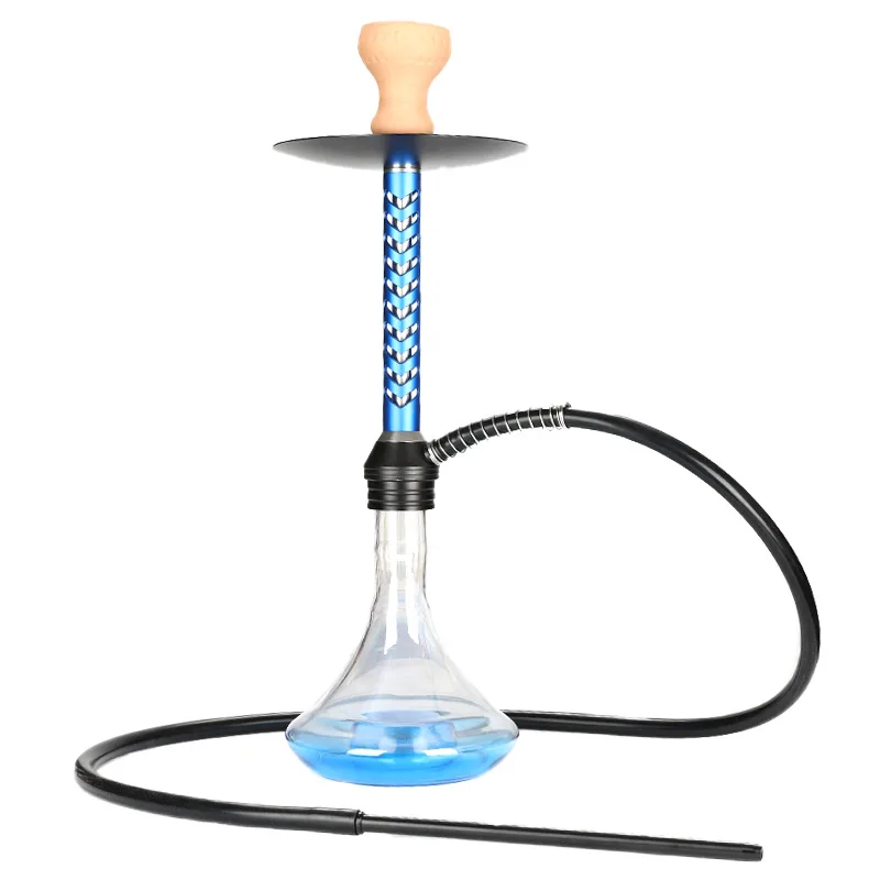 

Hot Sale Wholesale Cheap Aluminum Hookah Shisha Glass Hookah Chicha Nargile Shisha With Silicon Hose