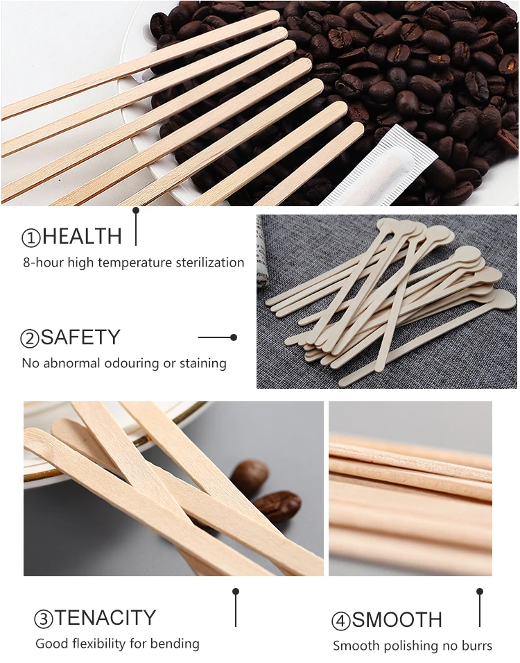 Wholesale Food Grade 100% Natural Custom Wooden Stick Bamboo Coffee ...