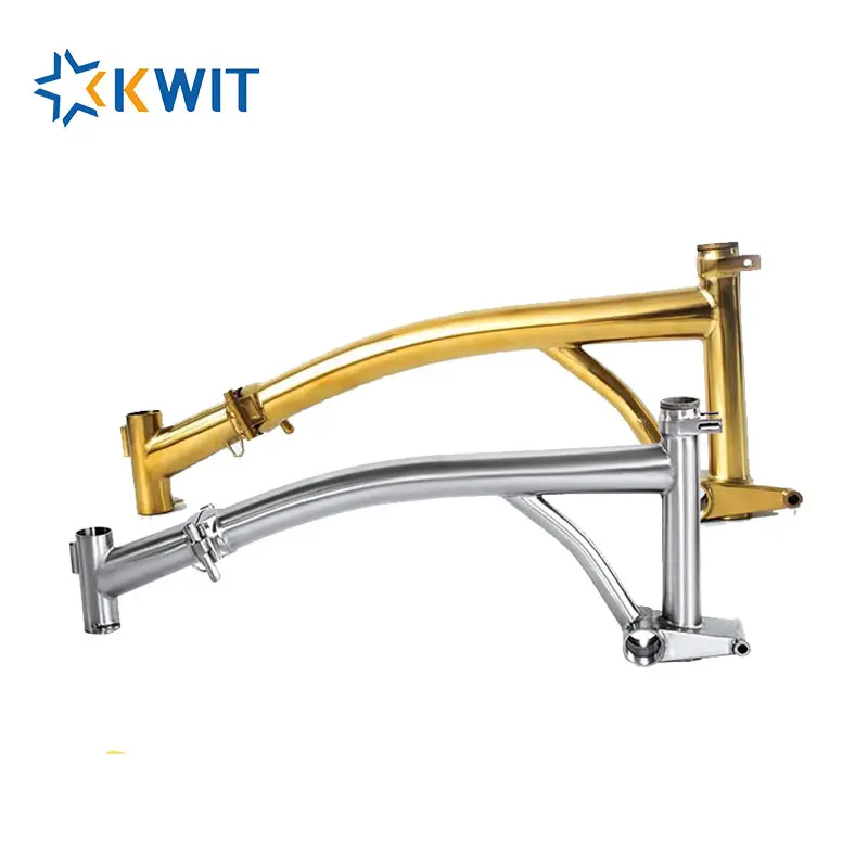 

bike frame 16,K-Whale,titanium suspension folding bike frame, Titanium grey or customized