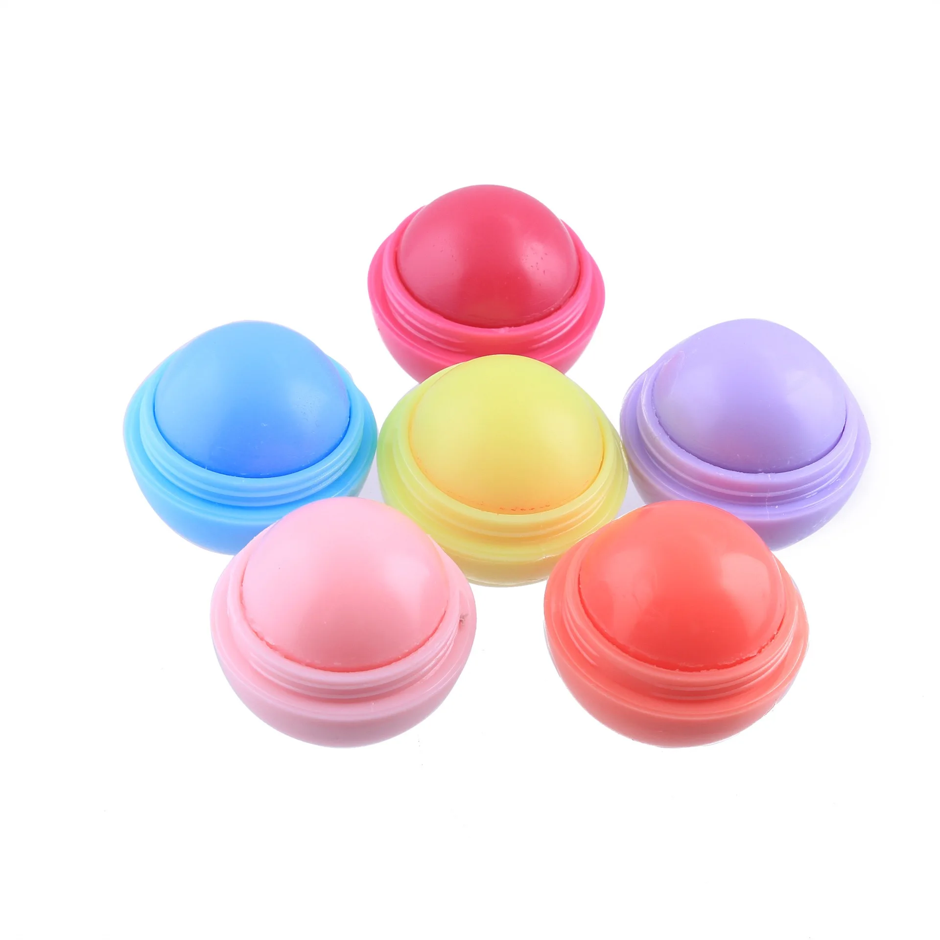 

Private label 6 Colors Round Ball Smooth Cute Lip Balm Moisturizing Lip Care LipBalm, Multi colors