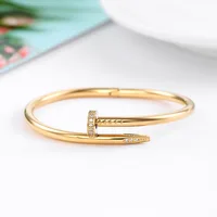 

Stainless Steel Zircon Nail Rose Gold Bangle Bracelet For Women