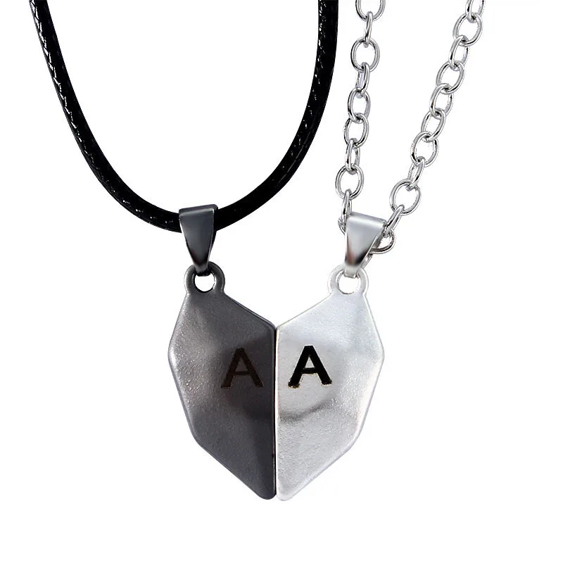 

Magnetic Couple Necklace Heart Letter Initial Chokers Love Charm Colars Valentine's Day Gift