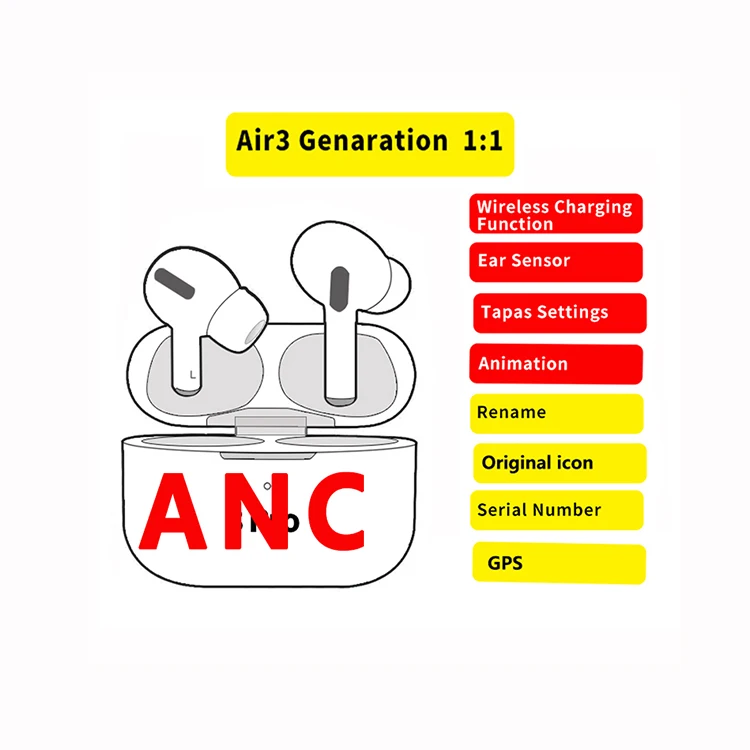 

2021 Air Pro 3 GPS Rename Waterproof TWS Ear Buds Wireless Earphones Headphones Earbuds Pods 3 Pro For Airpodding i10000 Pro