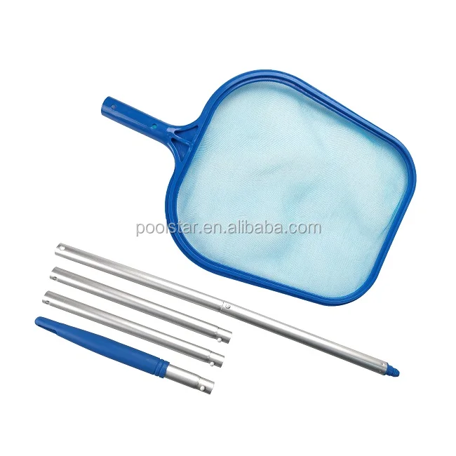 

Hot selling plastic convenient cleaning tools above-ground swimming pool leaf skimmer with 5 section poles, Blue