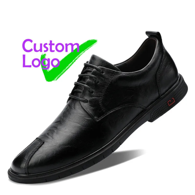 

Cher Leather Shoes Man Height Increasing Shoes Men Leather Noir 2020 Formal Shoes For Men Genuine Leather Sign Logo lace low cut