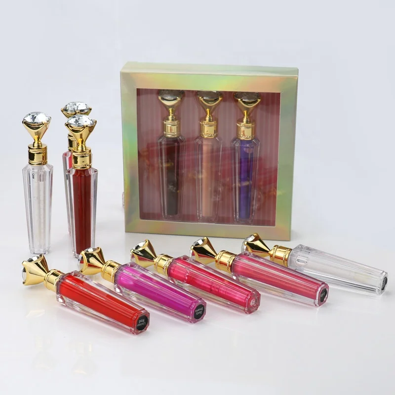 

3pcs holographic lip gloss boxes Hhigh quality lip gloss private label, 113 colors