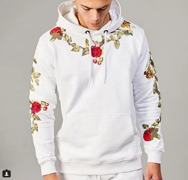 

DLL 2021 Spring Unlined Floral Pullover Wholesale Mens Clothes Casual Clothing Cheap Hoodie, As picture or customized make