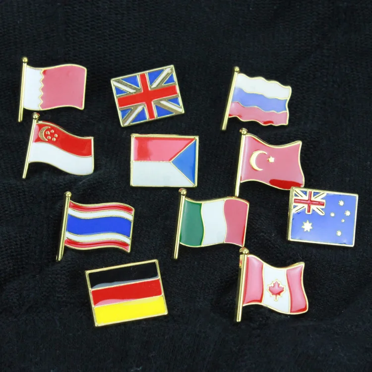 

Spot zinc alloy die-casting metal cartoon flag brooch badge customization