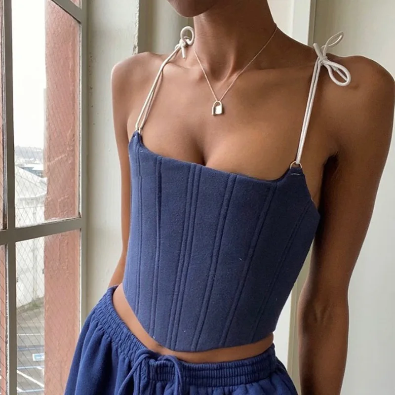 

S1656D new arrivals Ladies sexy bandage crop top Fashion vest