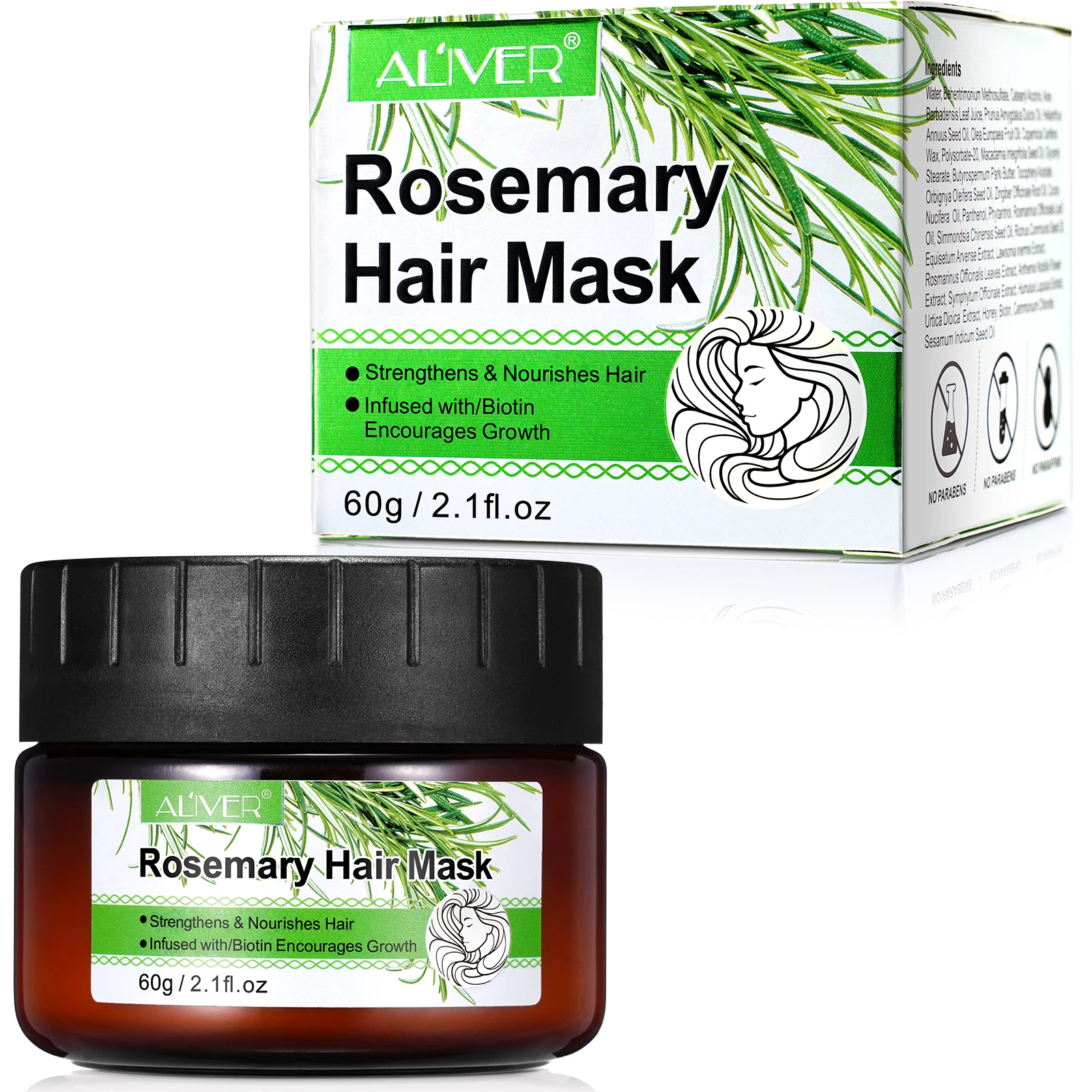 

ALIVER private label hair mask treatmentsbiotin encourages growth hydrating nourish vegan hair growth rosemary repair hair mask