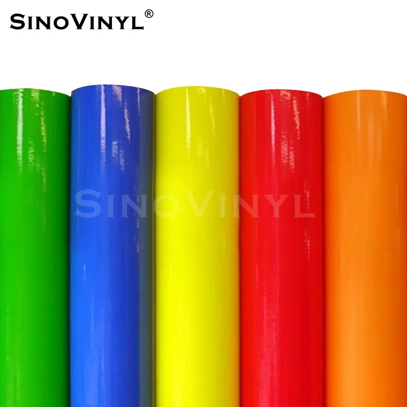 

SINOVINYL Fluorescent Heat Transfer Vinyl Sheets DIY Craft T-shirt Pattern Sticker HTV Cricut Iron On Film