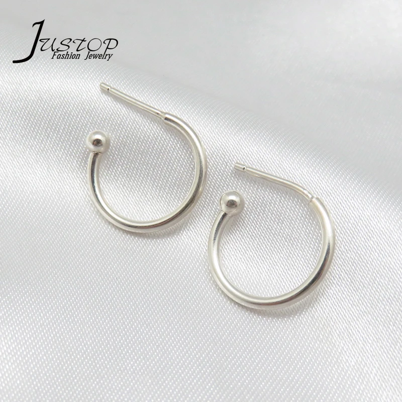 

Minimalist 925 Sterling Silver Circle Design Stud Plain Earring For Woman