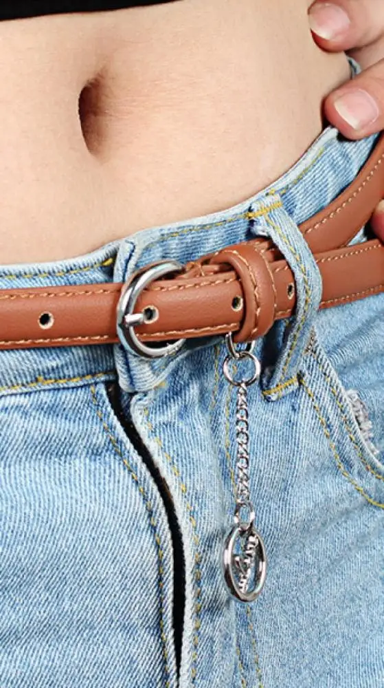 
Modern Style Fashion Belt PU Leather & Abdomen-flat flexible length 395551 
