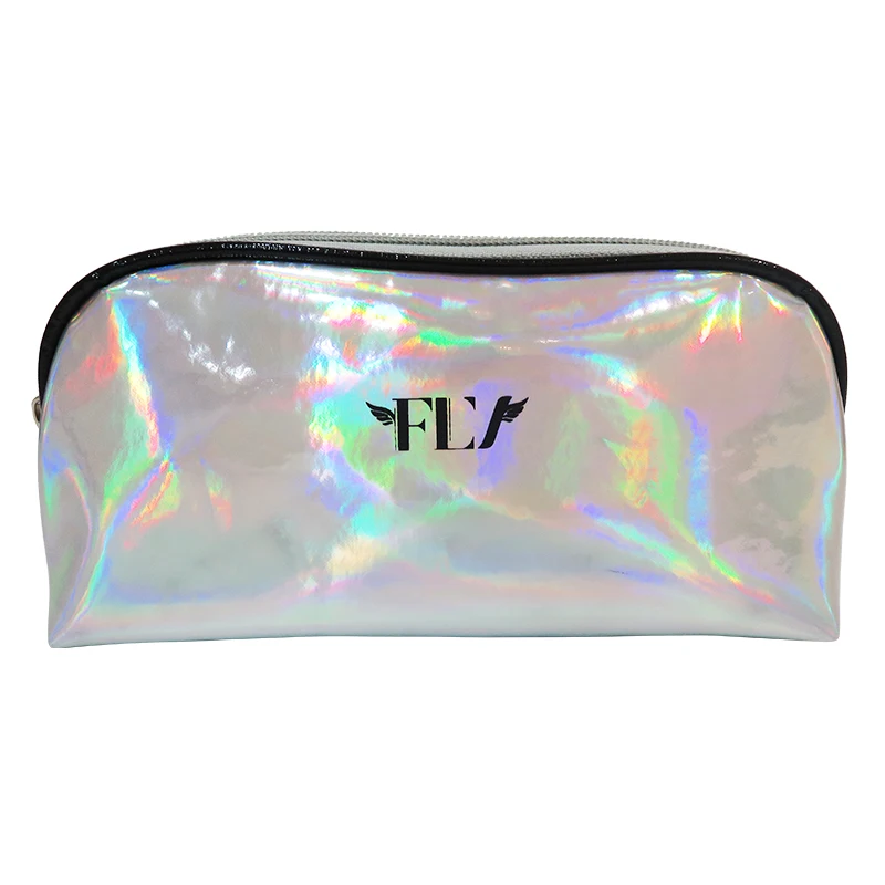

Travel Makeup Bag Laser PU Cosmetic Pouch Holographic Zipper Bags, As picture,customized