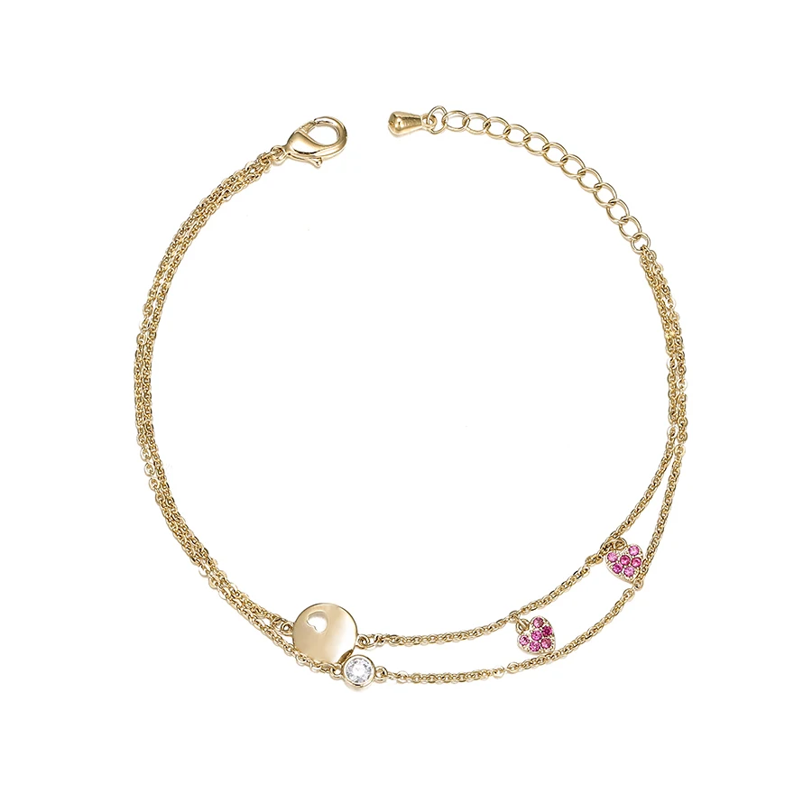 

bracelet-194 Xuping new design women 14k gold jewelry fashion layer design charm bracelet
