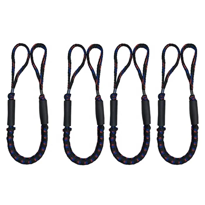 top quality Amazon best selling dock body Bungee Dock Line Mooring Rope 4ft 5ft 6ft for mooring