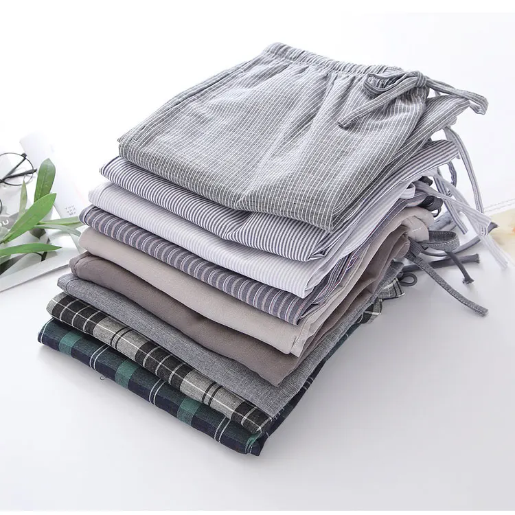 

New men's Cotton Shorts Thin Home Pants Loose Size Pajamas Air Conditioning Breathable Casual Pants
