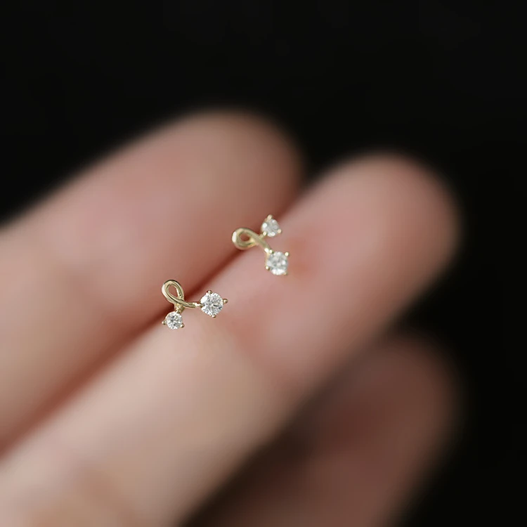 

wholesale small silver earrings korea cubic zirconia stud earrings