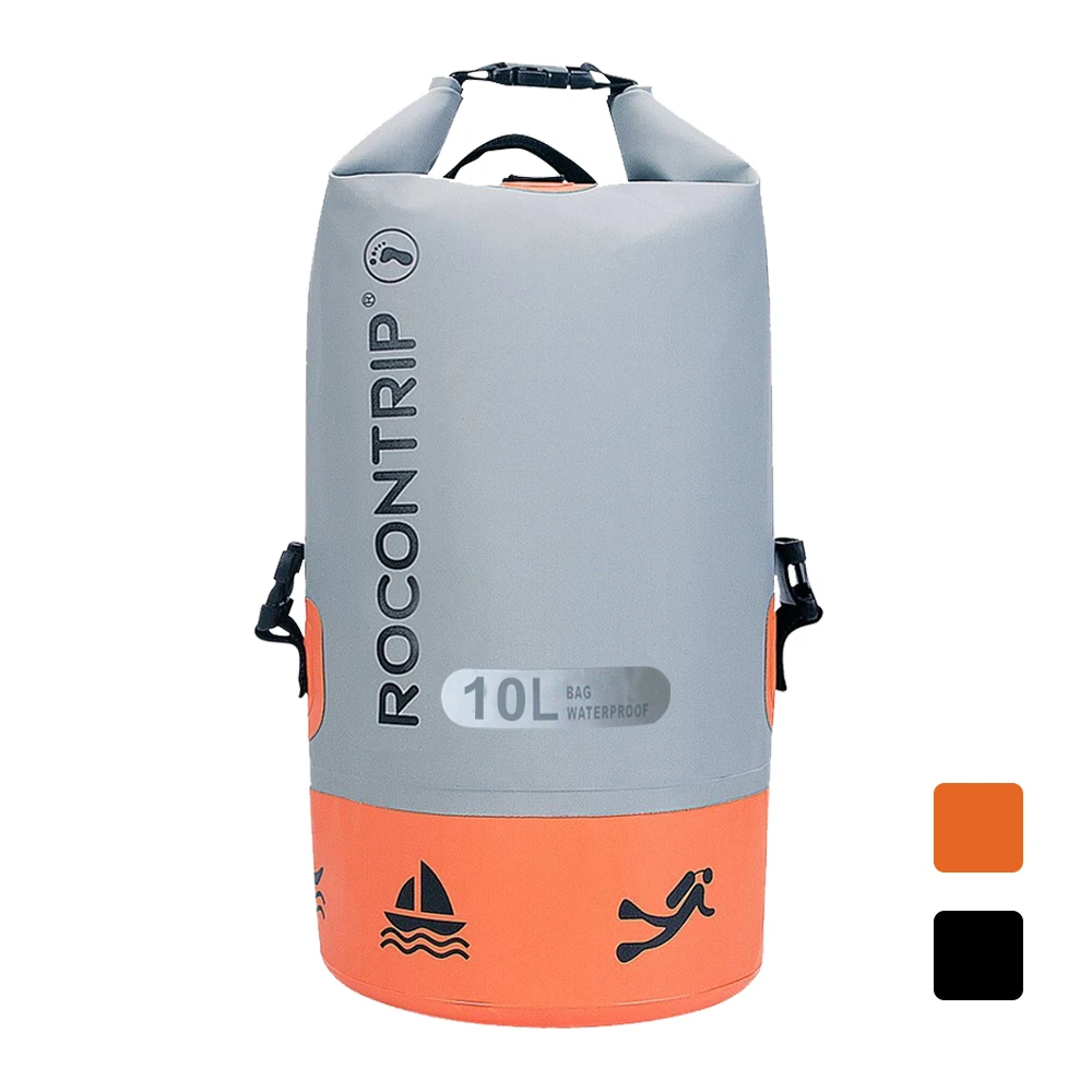 

Fashion Portable Duffle Bag Ocean Pack Waterproof Dry Bag OPP Bag Customized LOGO PVC  Black/orange T170040 CN;GUA BSCI 10