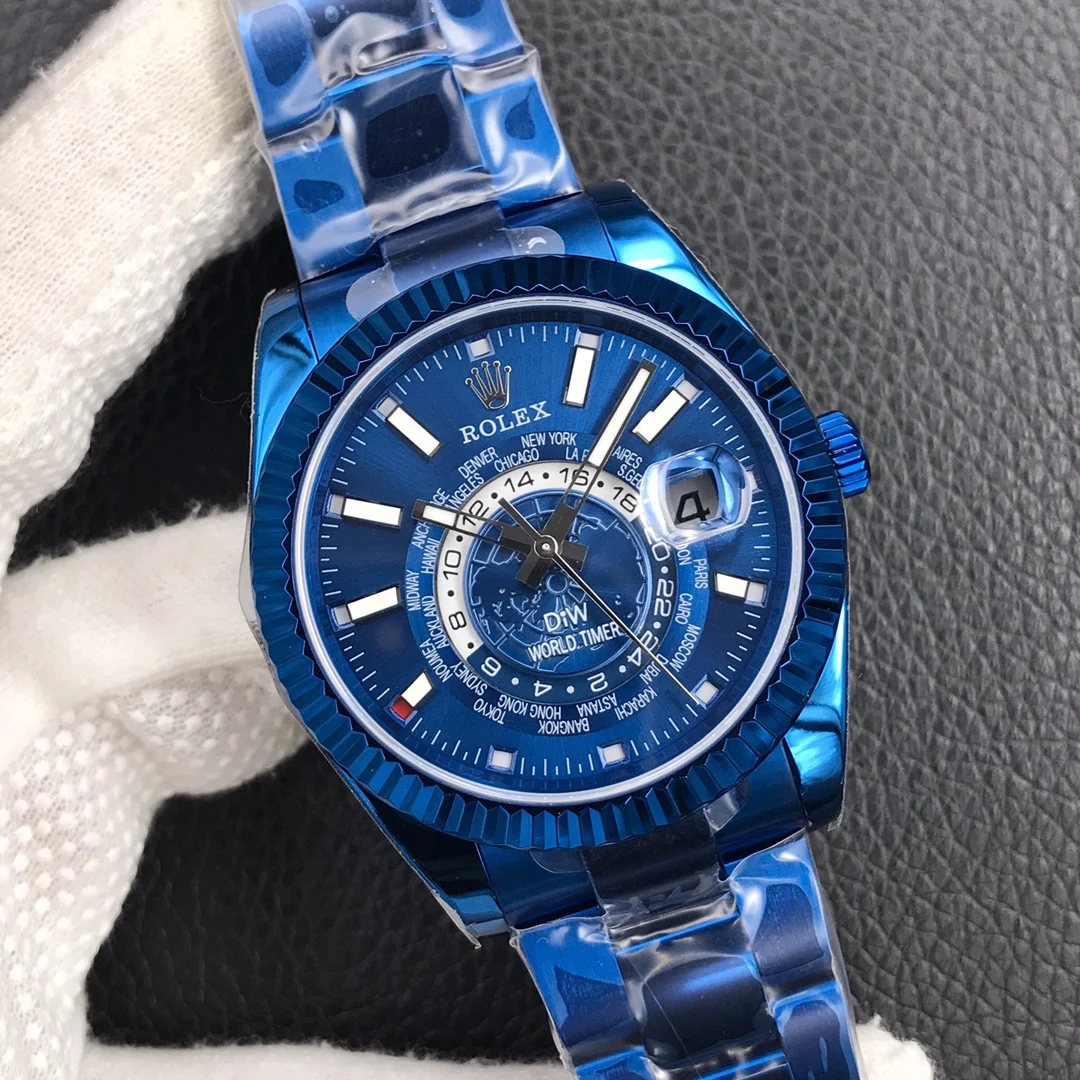 

Classic Quality Luxury Rolex Watches Sapphire Glass Skywalker Series Fully Mechanical Movement Blue Men'S Rolex Watches