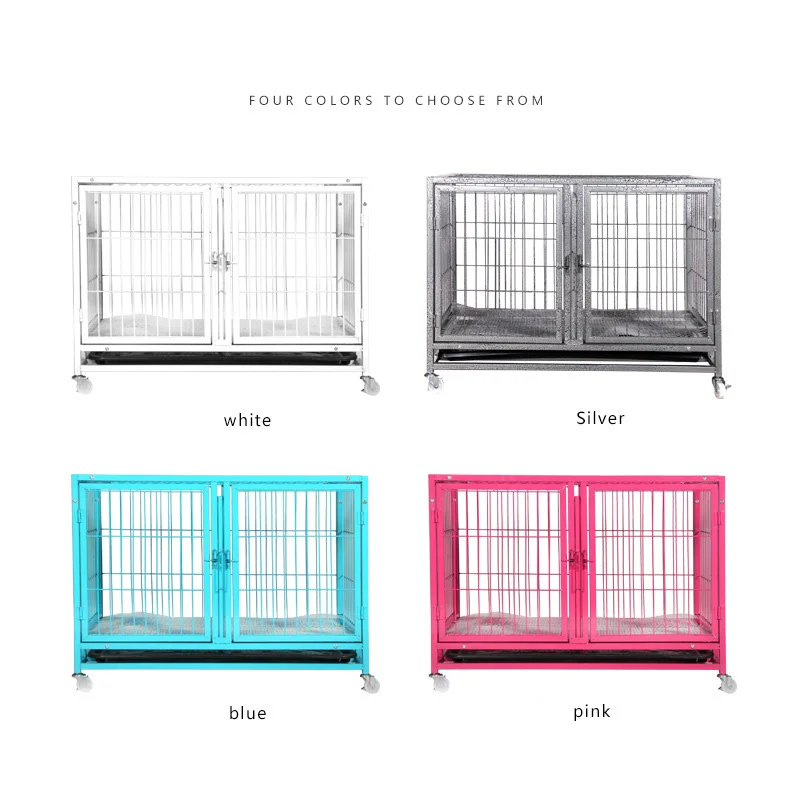 

Large Custom Heavy Duty Pet Cage Carriers House Cat Cage with Wheel, As picture