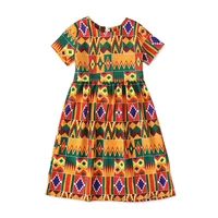 

RTS Kids Little Girl African Bohemia Dress Bohemia Short Sleeve Dress