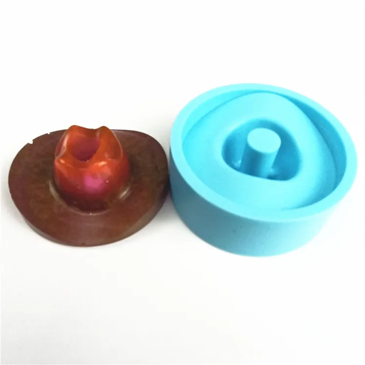 

Y1775 Shiny cowboy hat straw resin silicone straw topper mold, Blue