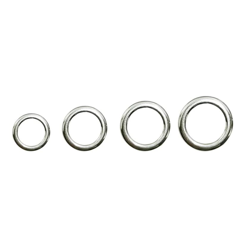 

HT006 15pcs/bag Connector Gadgets Luya Ring O-ring Solid Single Ring Flattened Stainless Steel Material, Silver