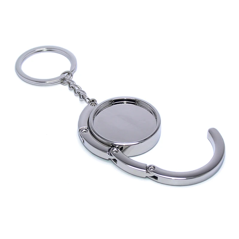 Round Portable Metal Foldable Keyring Bag Purse Hook Key Chain Ring