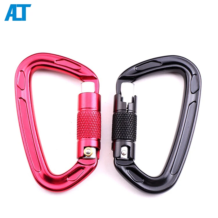 

Ailot 22KN Shape Outdoor Hiking Custom Logo Locking Aluminum Climbing Carabiner Wholesale, Customized