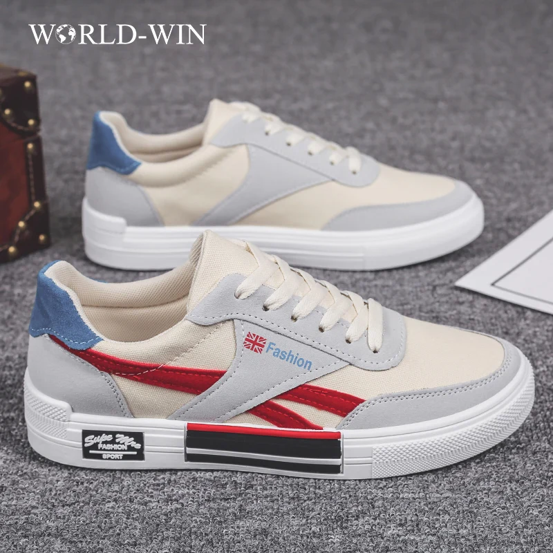 

World-Win 2022 New Fashion Canvas Shoes Hard-Wearing Lace-up Trendy Canvas Shoes Sneakers Casual Shoes For Men, Customized color