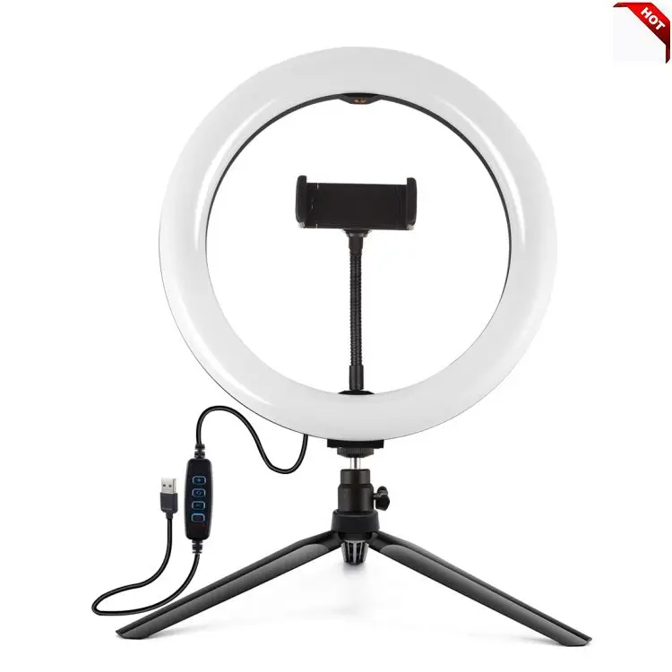 

10 Inch LED Ring Light with Desktop Tripod Stand RGB Selfie Ring Makeup Fill Light Live Broadcast Beauty Photography Photo Light