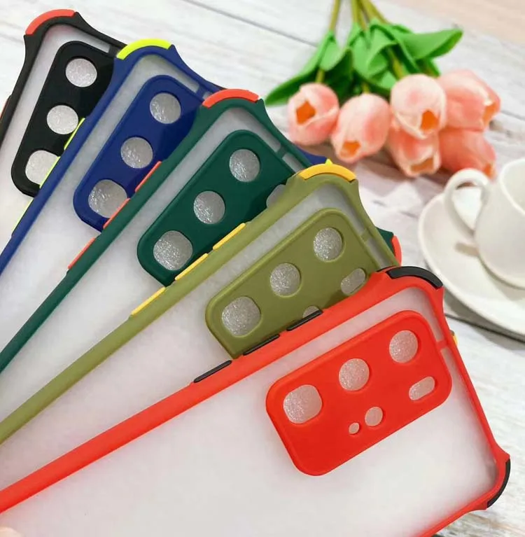 

Factory Wholesale Shockproof Colorful Key Airbag Skin Feeling Matte 2in1 PC TPU Phone Cover Case For Huawei P40 Pro