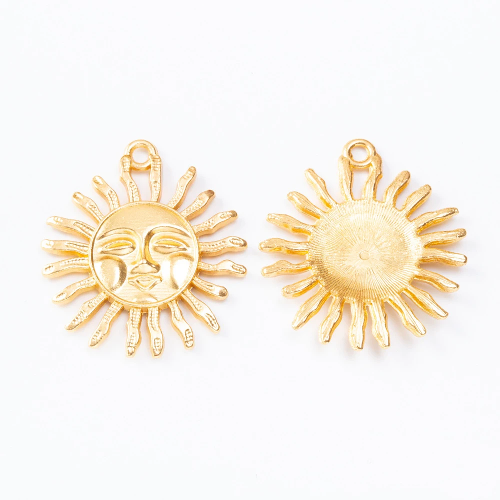 Custom Gold Plated Sunflower Pendant Charms for Jewelry Making