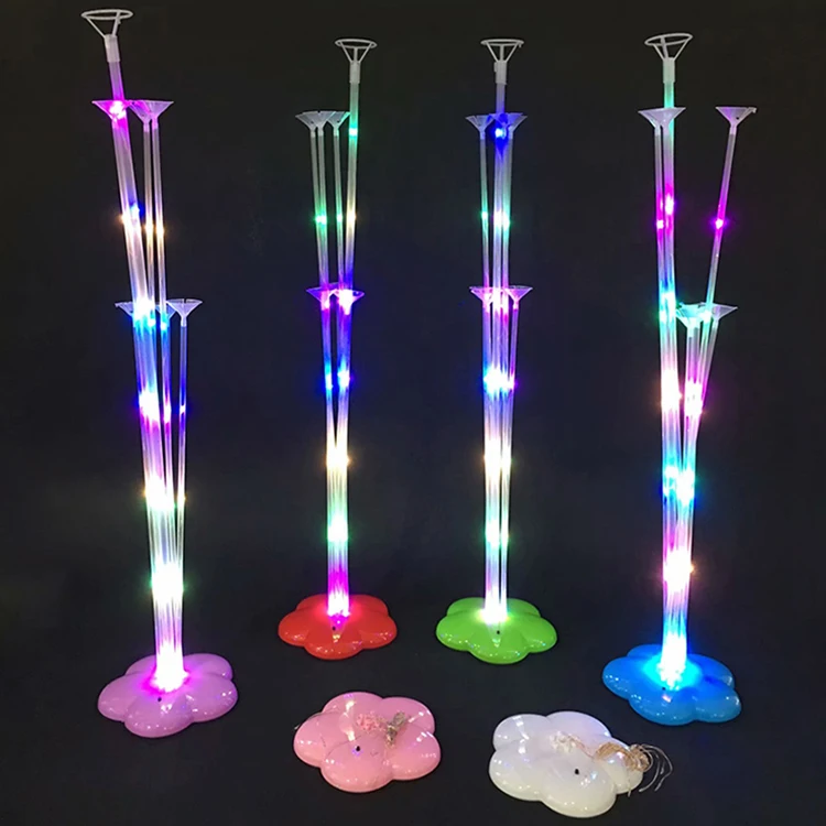 

Wedding birthday party display supplies transparent table floating support column plastic LED light balloon display stand