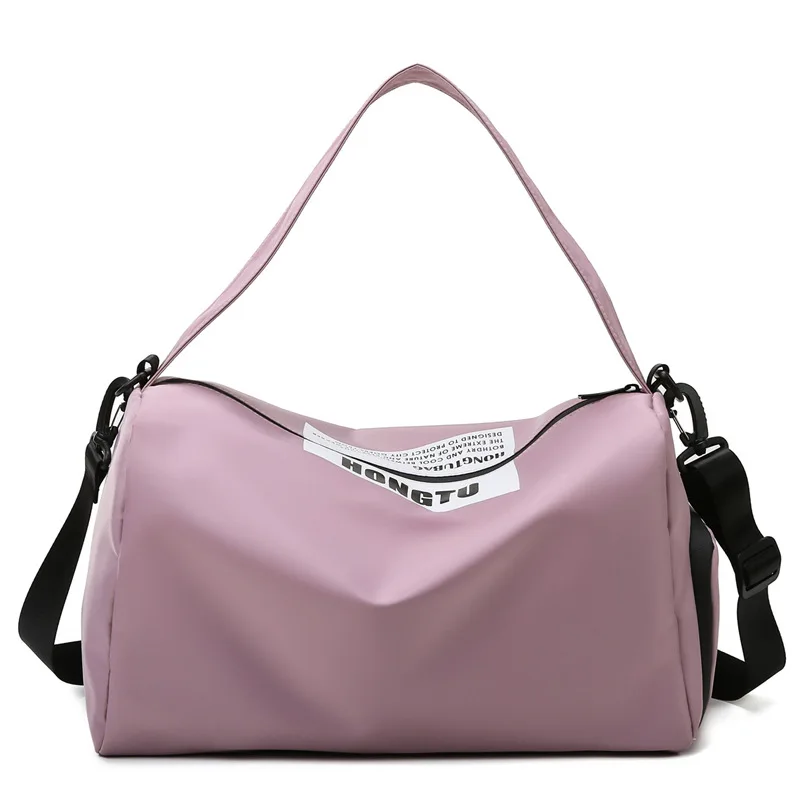 

Summer New Sport Gym Woman Yoga Shoe Storage Shoulder Training Cylinder Short Distance Kid Pink Handbag Travel Bag