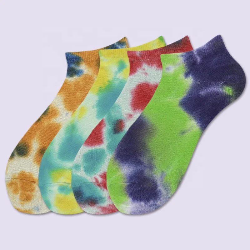 

Manufacture Low Cut Pattern Young Street Skateboard Fashion Ankle Tie-dye Socks For Men, Picture