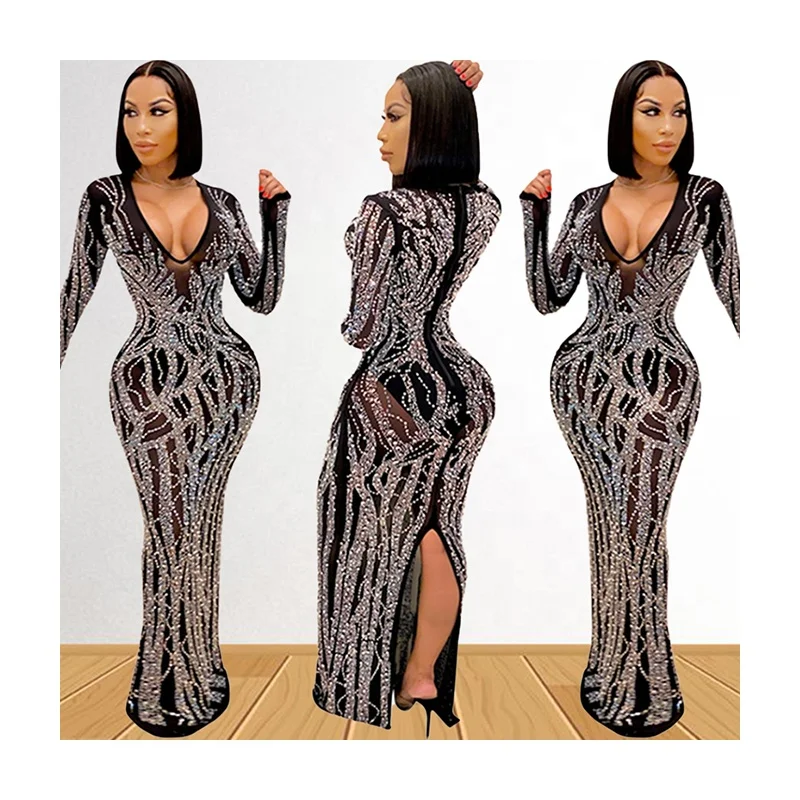 

XUYA Luxurious Sexy Women's Evening Gown Dresses 2021 Women Black Long Party Evening Dress