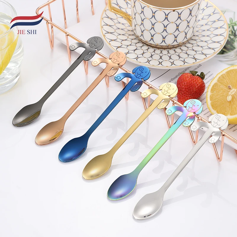 

Cute Carton dog handle stainless steel coffee spoon tea spoon fancy spoon, Customized color