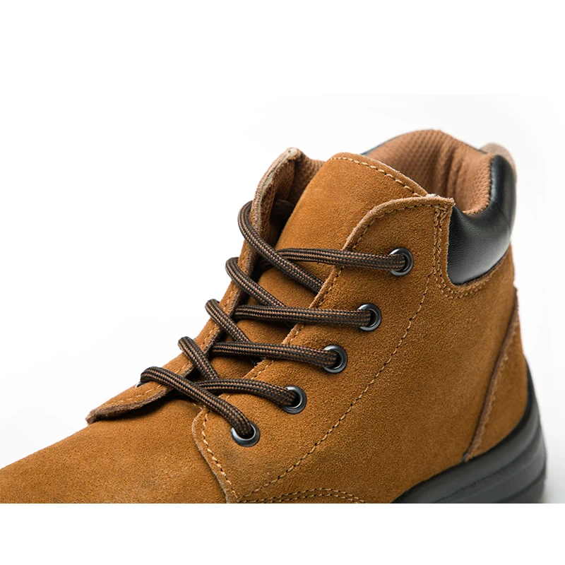 

Good price PU/Rubber sole Flip Fur leather breathable safety boots shoes steel toe sale