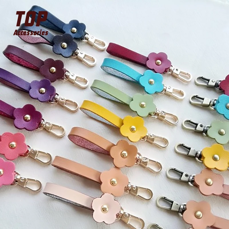 

Hot Sale Bag Handle Accessories Genuine Leather Keychains for Bags