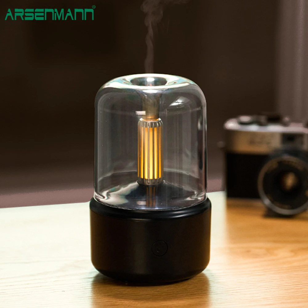 

2023 New Essential Oil Diffuser 120ML Candlelight Ultrasonic Portable Air Humidifier Aroma Diffuser