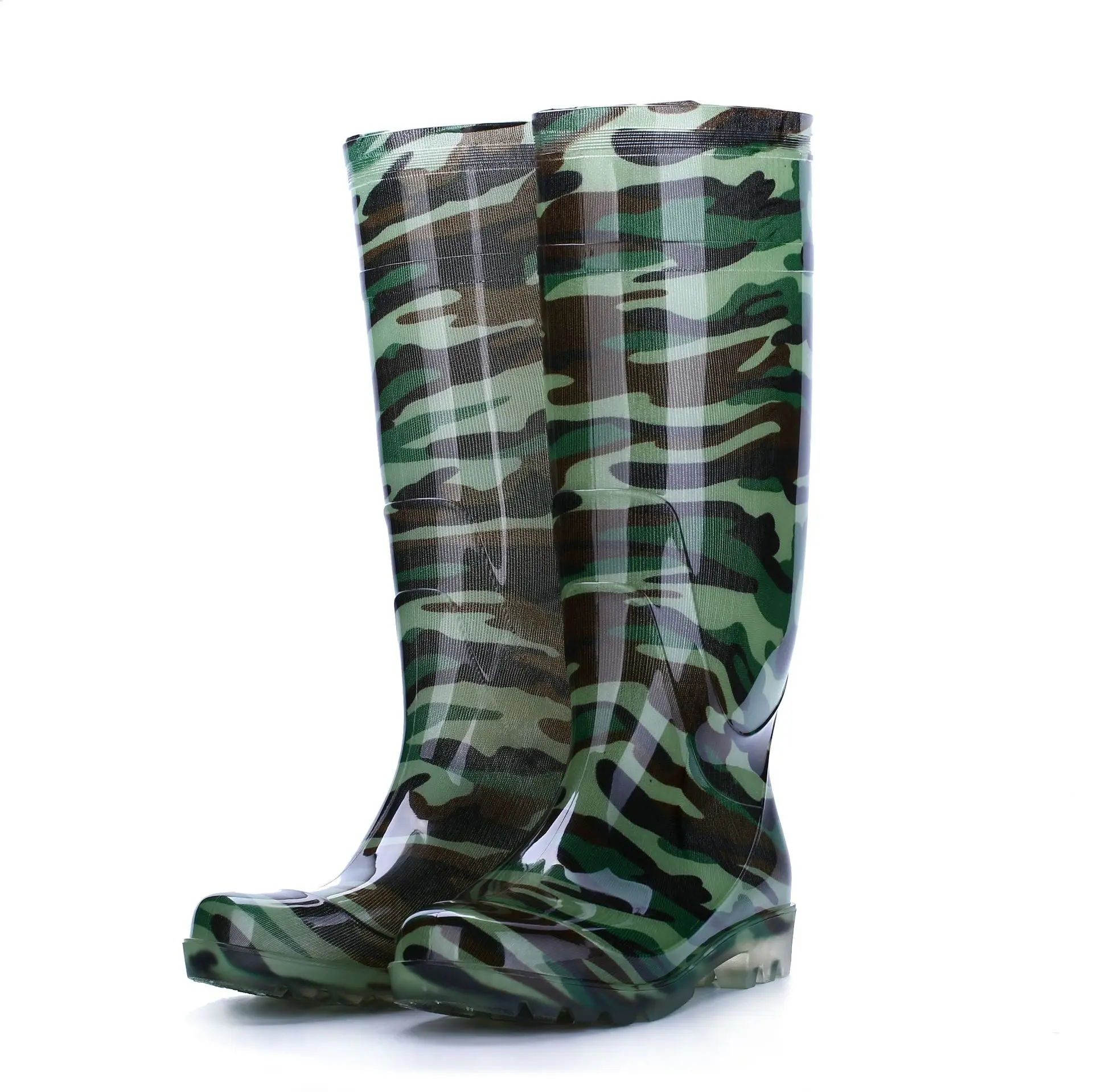 

Worker camouflage pattern rain boots non-slip waterproof high adult rainboots outdoor rainwear cheap PVC outdoor boots for men