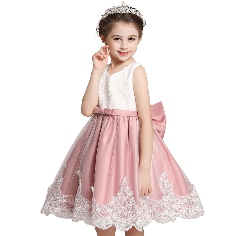 

Teenage Girls Dress Summer Children's Clothing Party Elegant Princess Tulle Baby Girls Kids Lace Wedding Ceremony Dresses